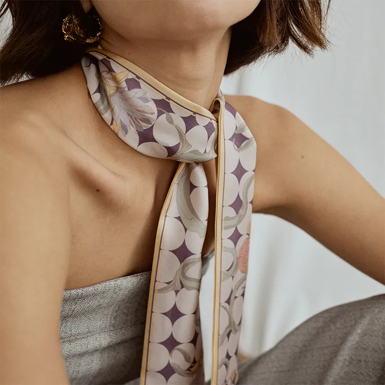 LOST PATTERN Silk Scarves Women's-1