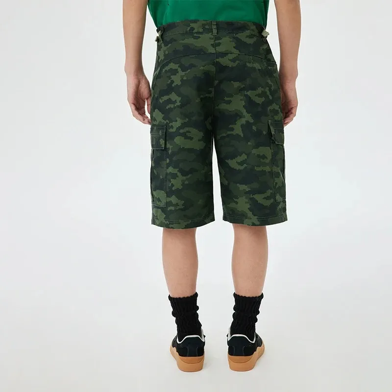 pleated wool-blend shorts