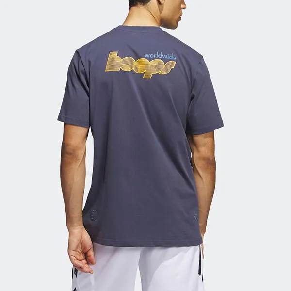 Adidas T Shirts Men Dark Navy Blue-2