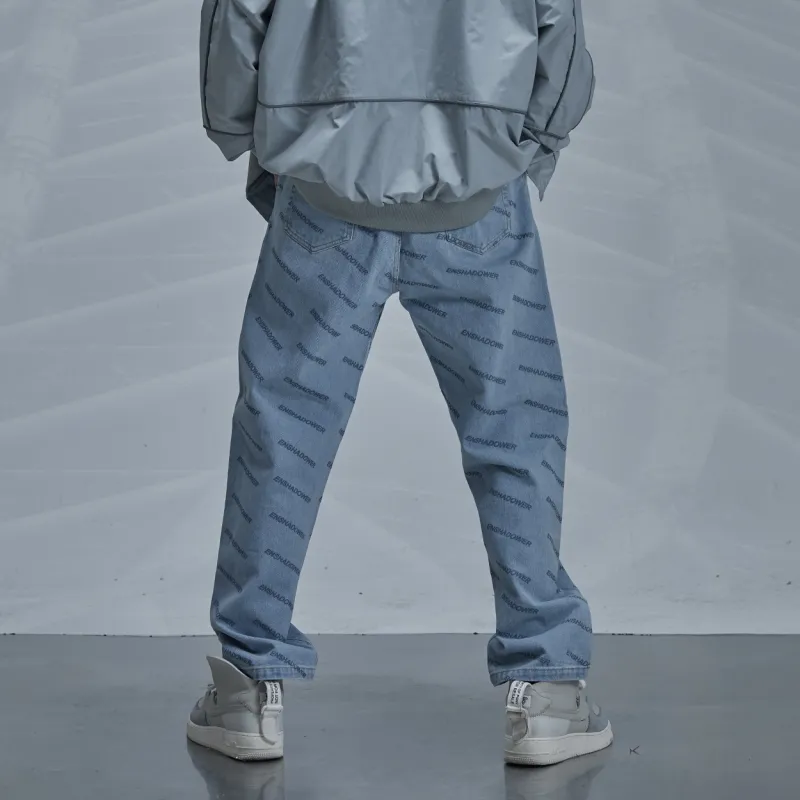 ENSHADOWER Straight Jeans Unisex Light Blue-5