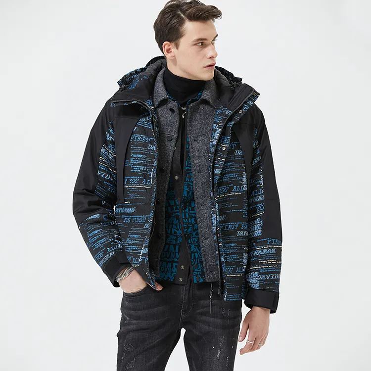 DAVID NAMAN Puffer Jacket Men's Blue-5