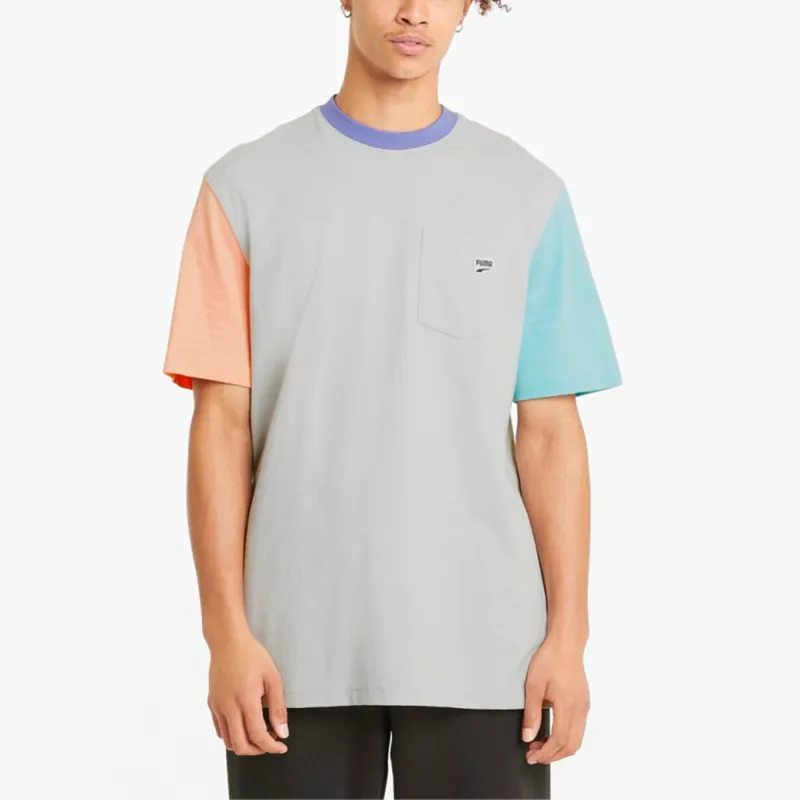 PUMA Set in Sleeve T Shirt Men's Gray-3