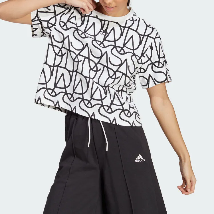 Adidas Drop Shoulder Sleeve T Shirt Women's Black-1
