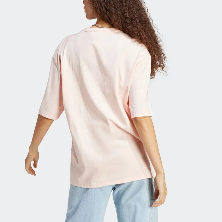 Adidas Originals Oversized Tee Drop Shoulder Sleeve T Shirt Women's Pink-3