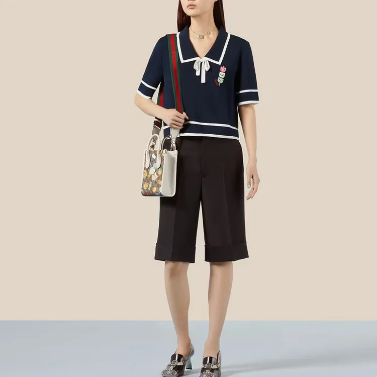 GUCCI Crop Tops Women's Blue-1