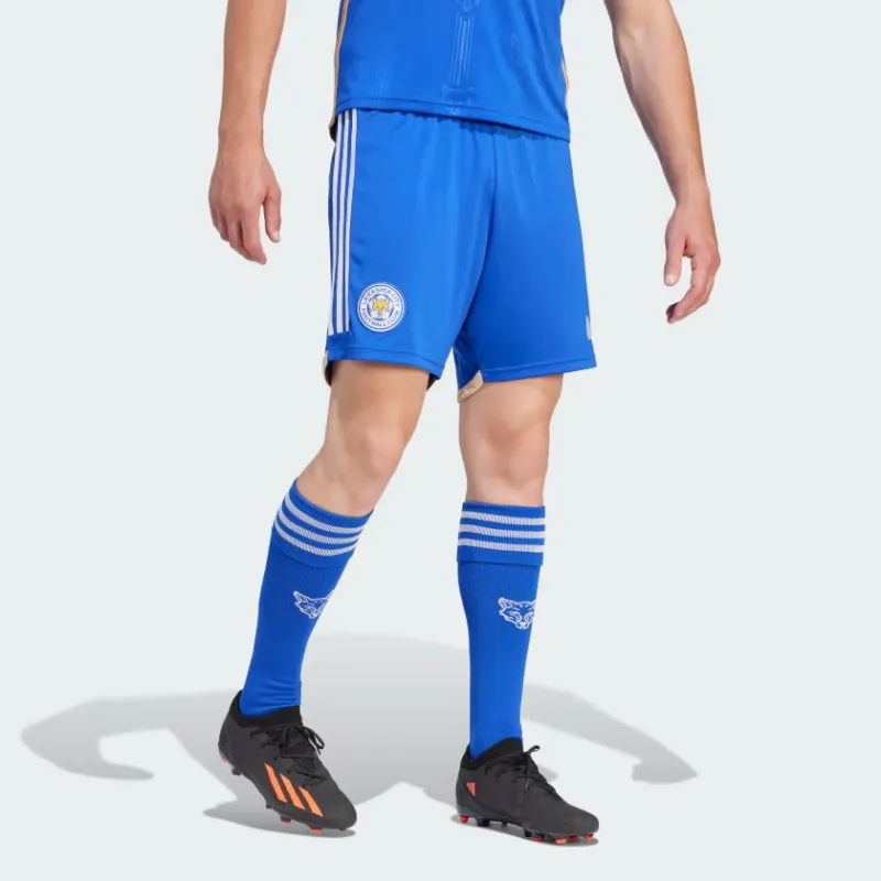 Adidas Leicester City Fc 23/24 Home Shorts Soccer Bottoms Men's Blue-2