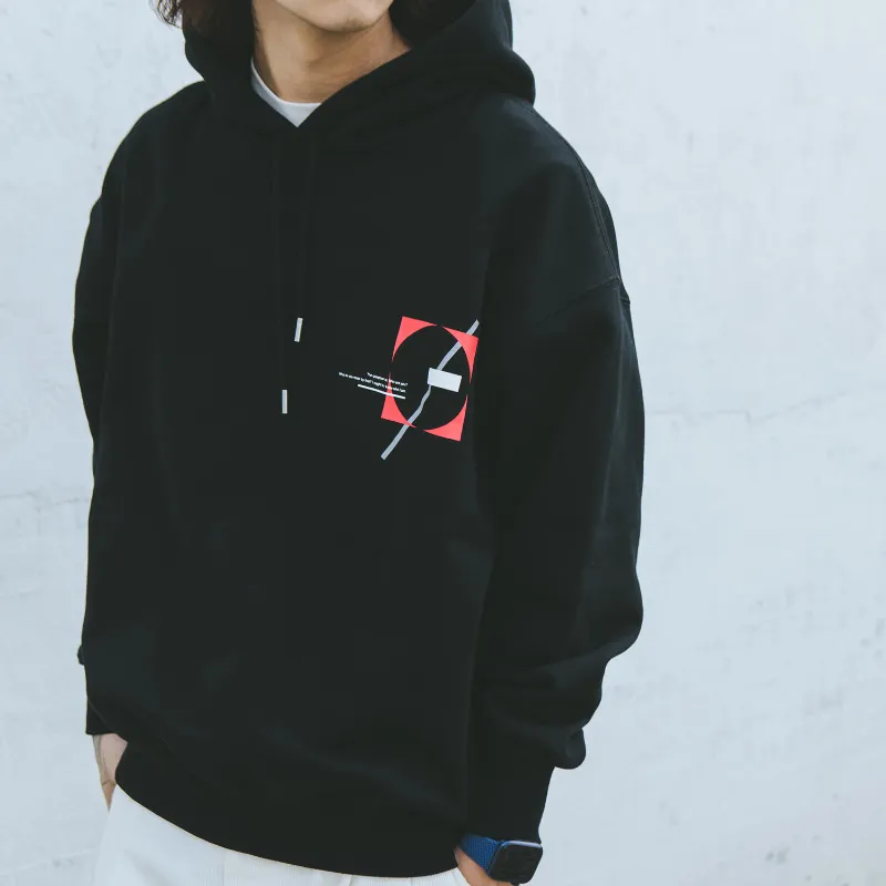 ROARINGWILD SS21 Hooded Loose Fit Regular Sweatshirt Unisex Black-5