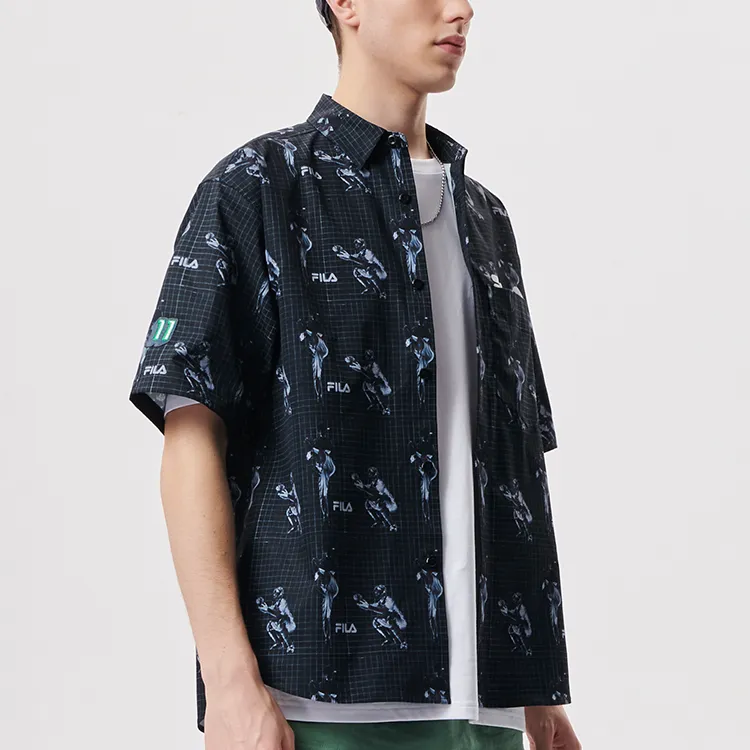 FILA FUSION Shirt Men's Active Sports Black-3