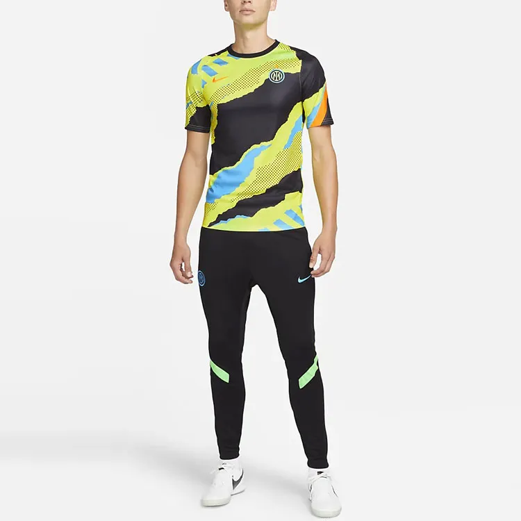 Nike T Shirts Men Yellow Black-3