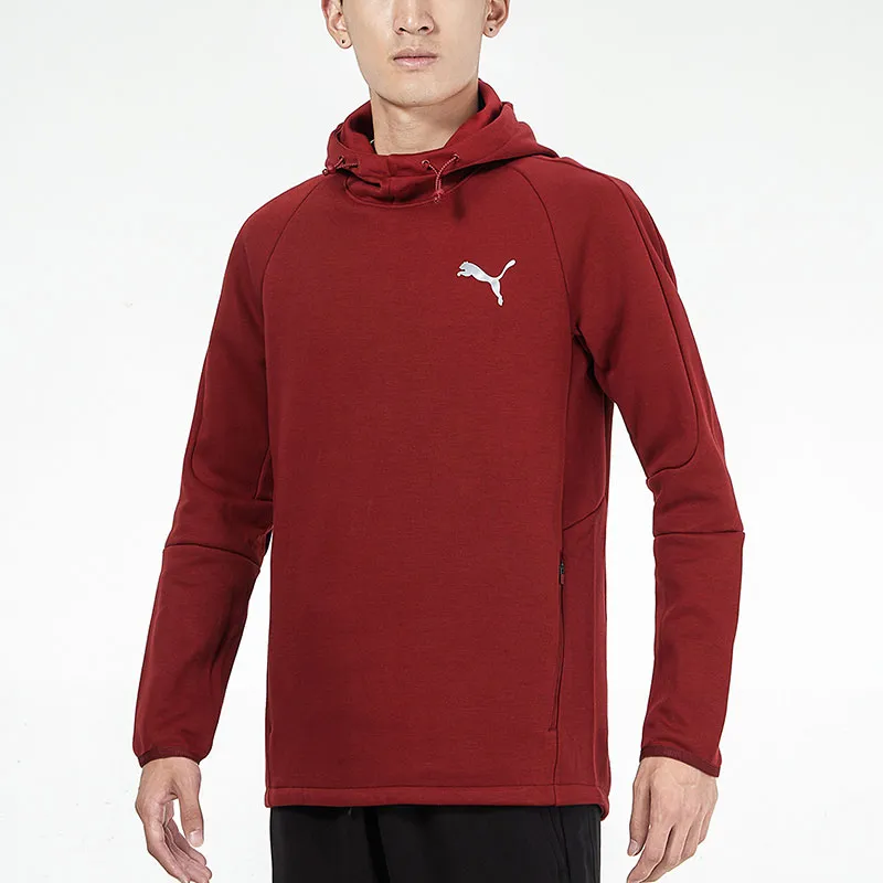 PUMA Logo Printing Sweatshirt Men's Deep Red-4