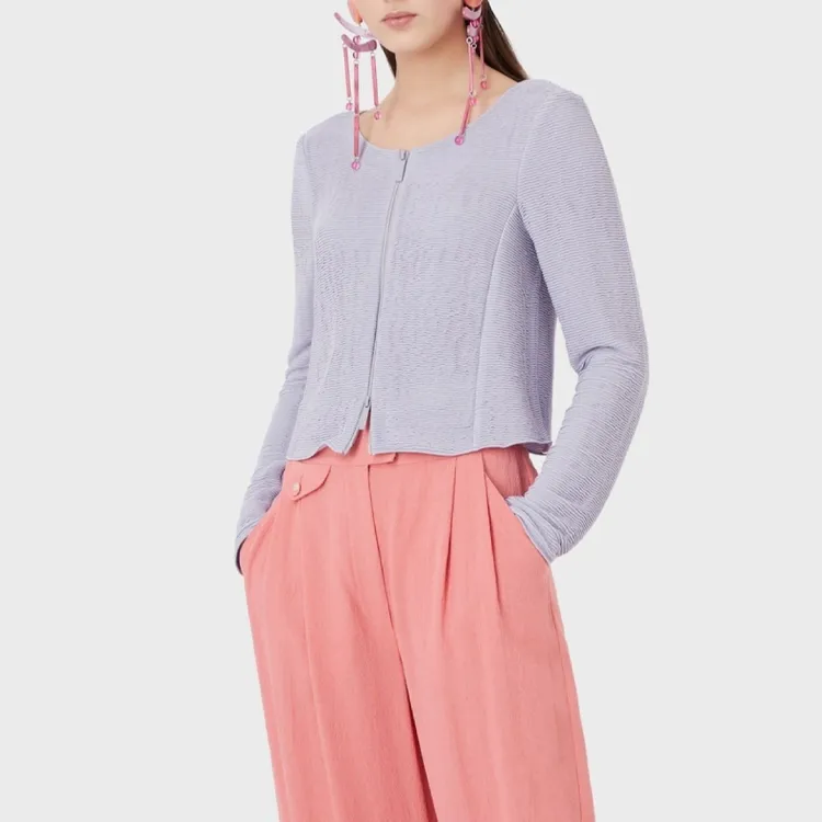 EMPORIO ARMANI Barré Jersey Zip up Jacket-1