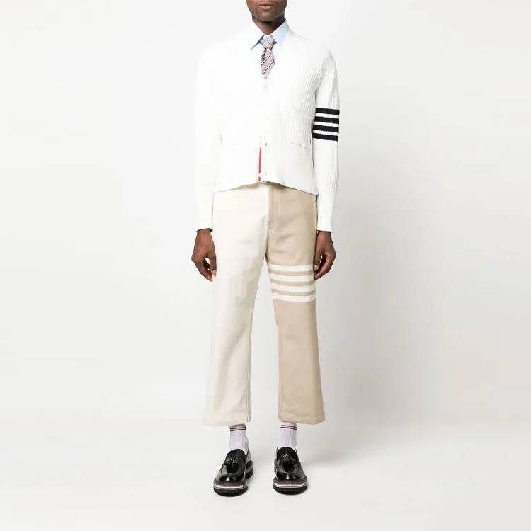 THOM BROWNE 4 Bar Stripe Cable knit Cardigan-1