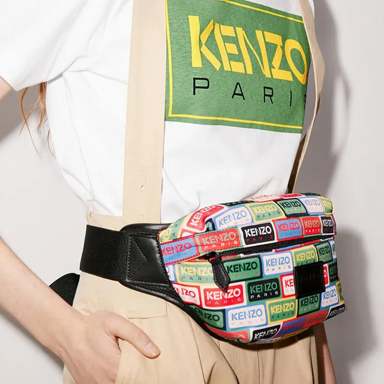 KENZO Polyester Fanny Pack Unisex Green-4