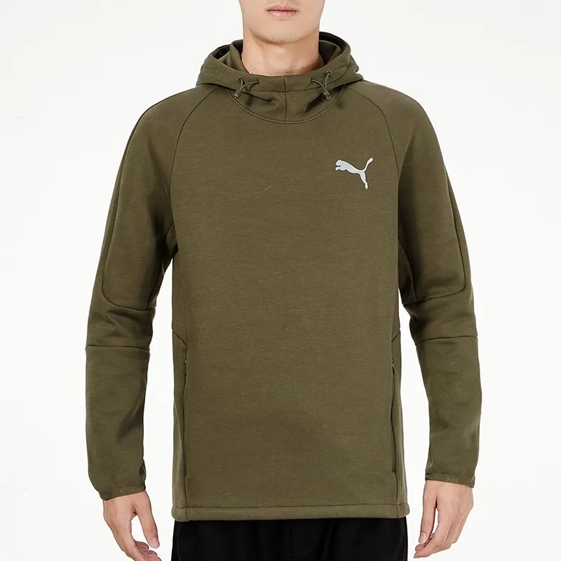 PUMA Sweatshirts Men Army Green-4
