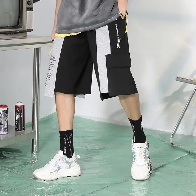 GENANX Loose Fit Shorts Unisex Black Gray Color-3
