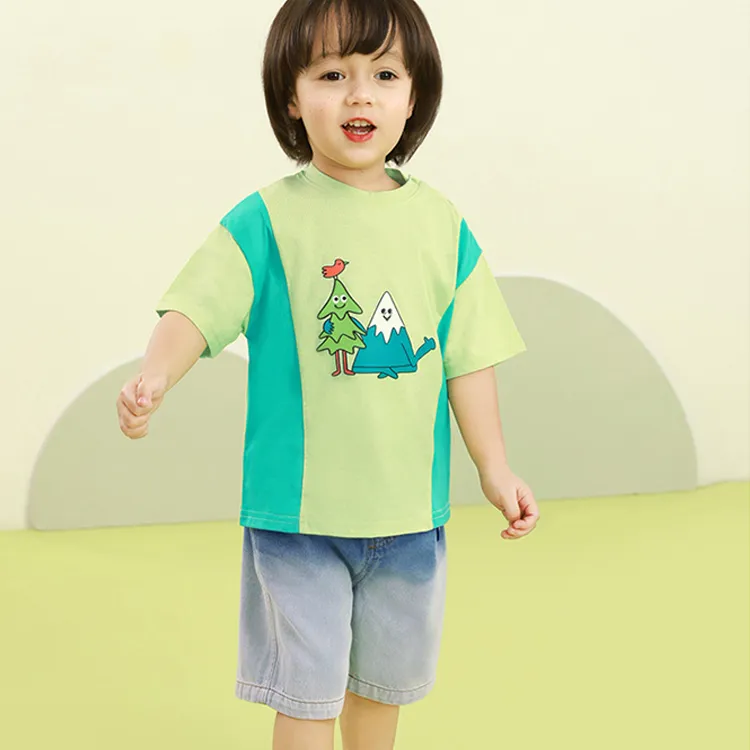 CICIIBEAR Denim Shorts Kids Blue With White Lettering-2