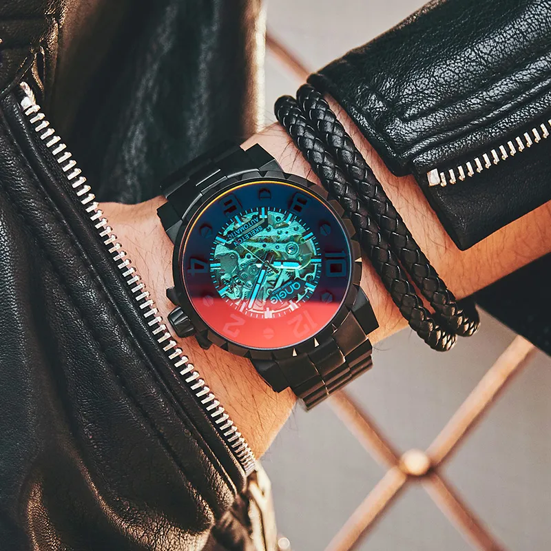 ANGIE PRESENT WATCH Men Skeleton Watch-5