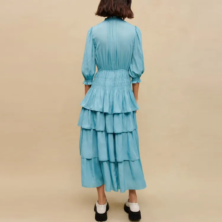 Maje SS23 Long-Sleeved Dresses Women's Light Blue-2