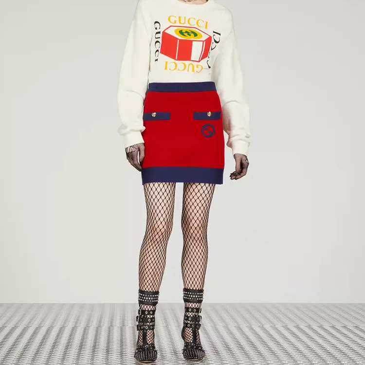 GUCCI Casual Short Skirts Women's Red-1