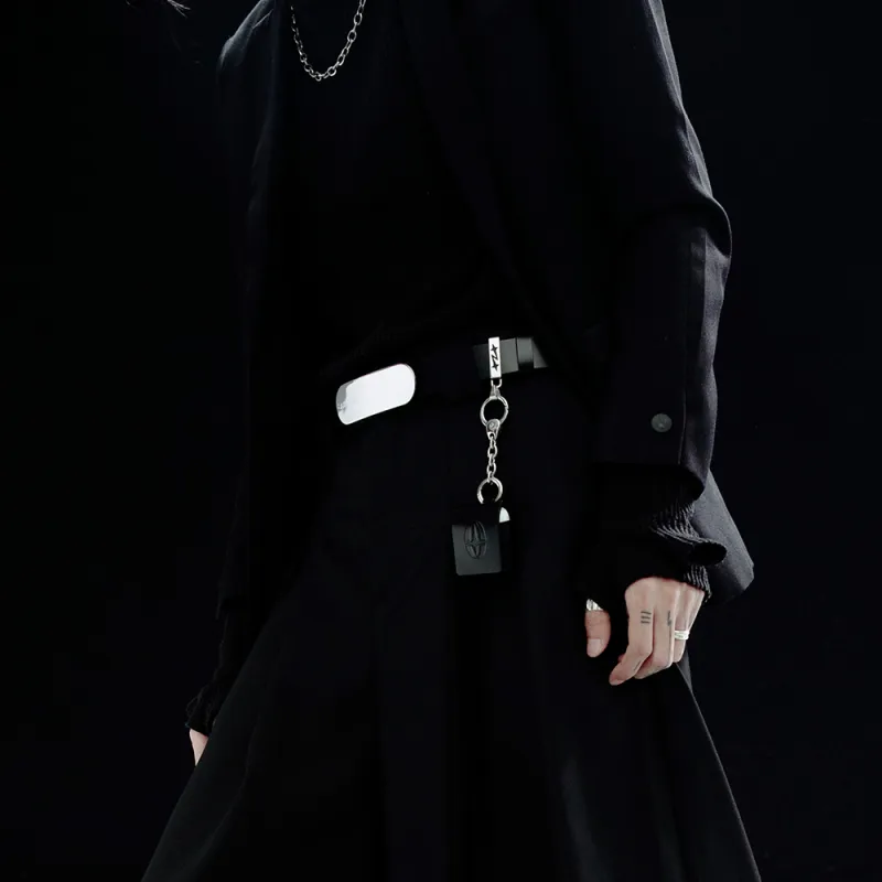 Kami Anger Leather Belts Unisex Black-1