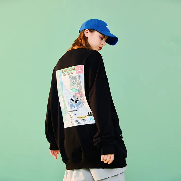 LAMLICKA Crew Neck Loose Fit Regular Sweatshirt Unisex-7