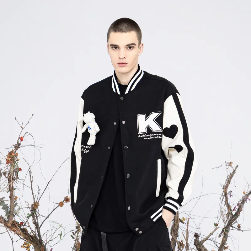 KILLWINNER Cartoon Baseball Collar Loose Fit Thickened Puffer Jacket Unisex-6