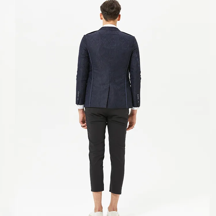 DAVID NAMAN Business Suits Men Navy Blue-4
