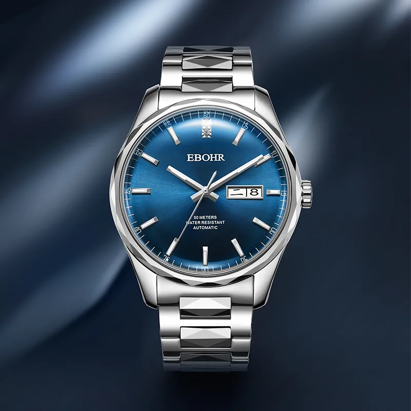 EBOHR EBOHR Master Collection Mechanical Movement Stainless Steel Strap Watch Men's Watches Blue Dial-1