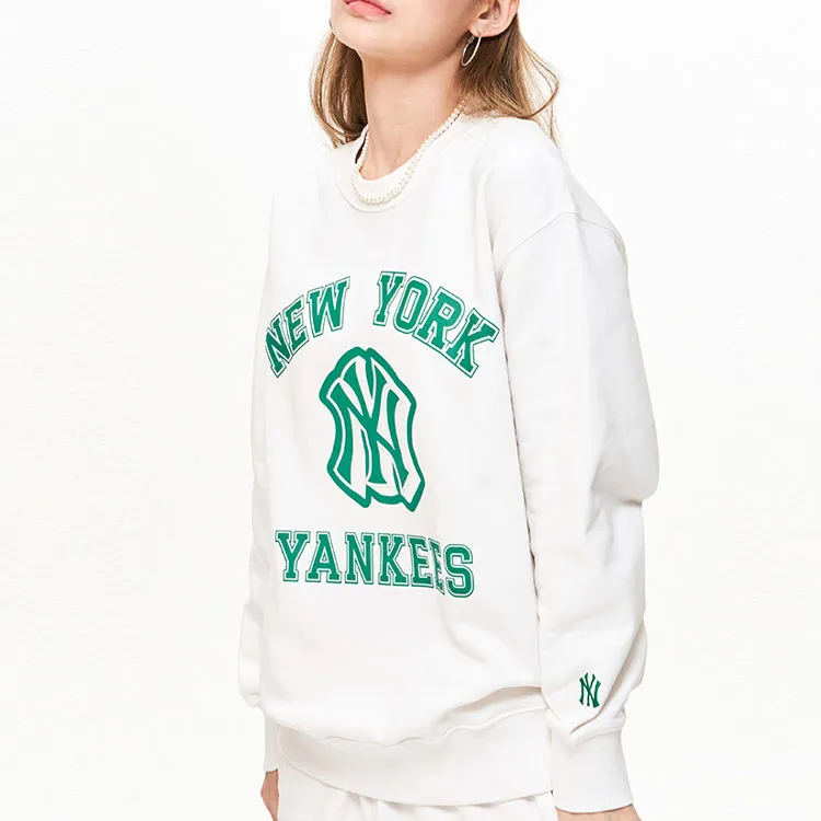 MLB New York Yankees Sweatshirts Unisex Cream-3