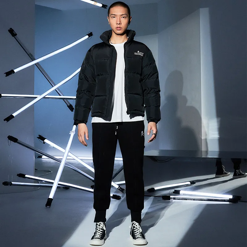 Tokidoki Geometric Pattern Stand Collar Loose Fit Thickened Cropped Down Jacket Unisex-2