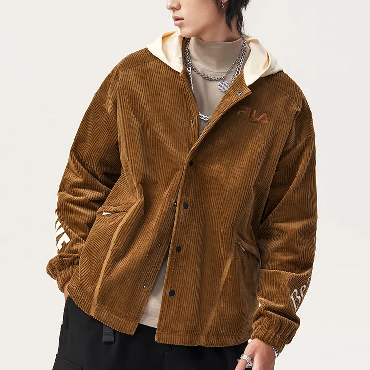 FILA FUSION Puffer Jacket Winter Men's Olive Brown-5