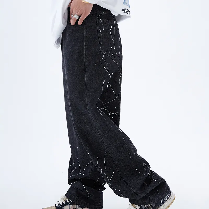 F426 Straight Jeans Unisex Black-4