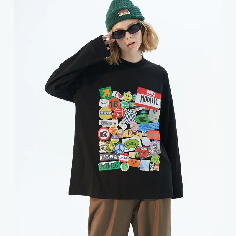 MODITEC Straight Long-Sleeved T-Shirt Unisex Black-2