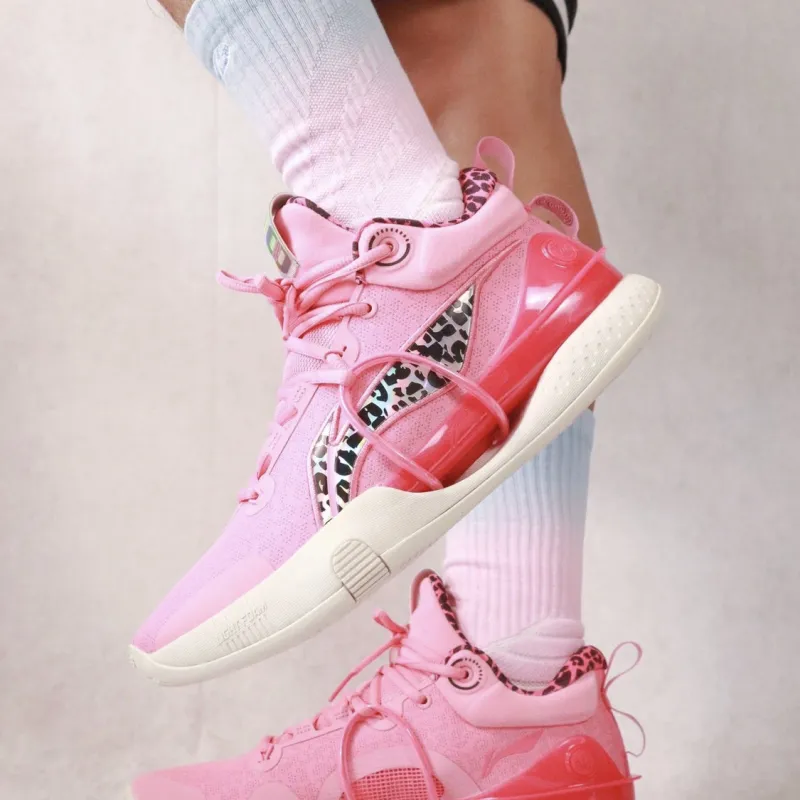LiNing Speed 8 Premium Cushioning Anti Slip And Wear Resistant Coverage Low Top Basketball Shoes Men's Geranium Pink-5