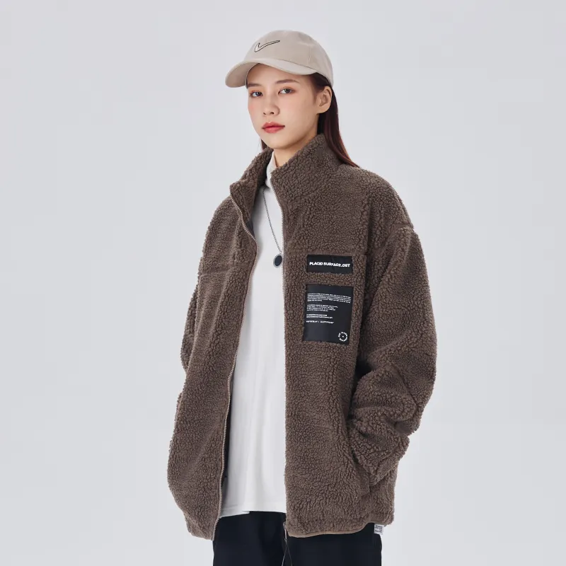 PSO Brand Letter Stand Collar Loose Fit Thickened Puffer Jacket Unisex-14