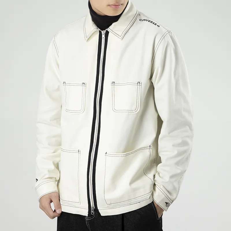 Converse Denim Jackets Unisex Milk White-4