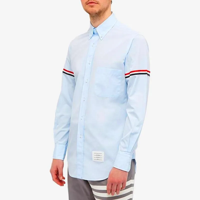 THOM BROWNE Rwb Striped Long Sleeved Shirt-2