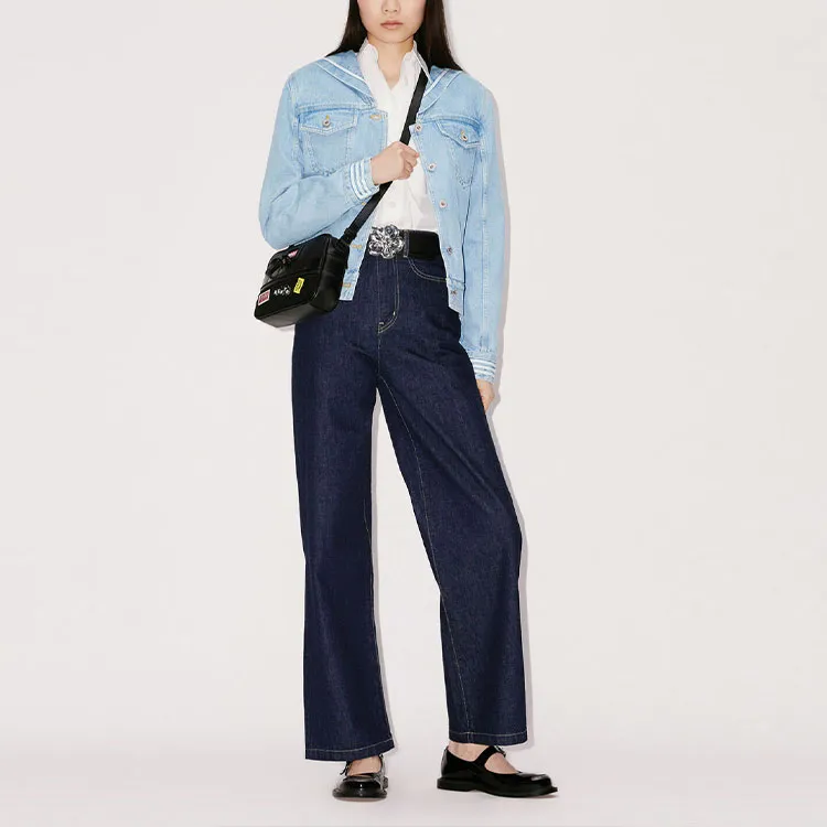 KENZO Sailor Logo embroidered Denim Jacket-2