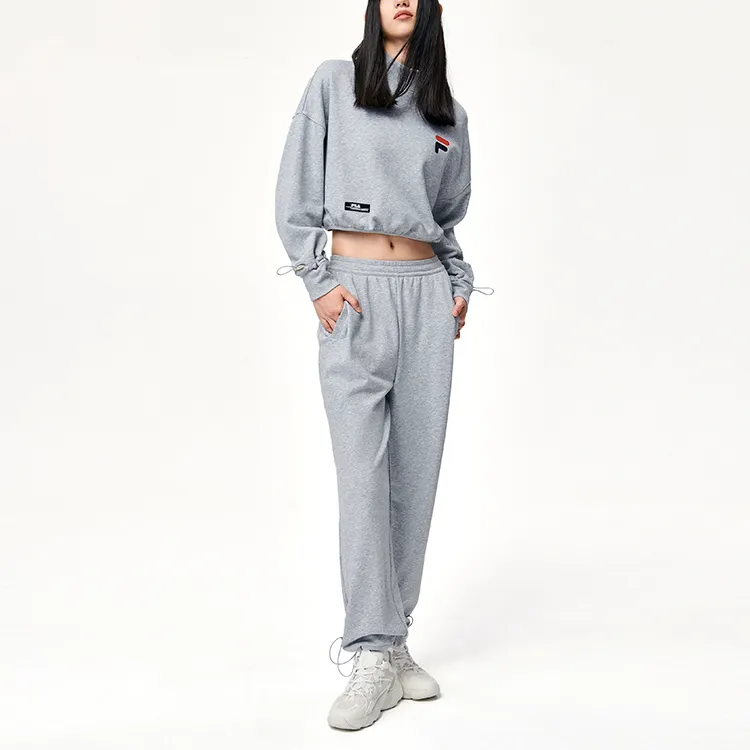 FILA Knitted Sweatpants Women's Dark Marble Heather Gray-2