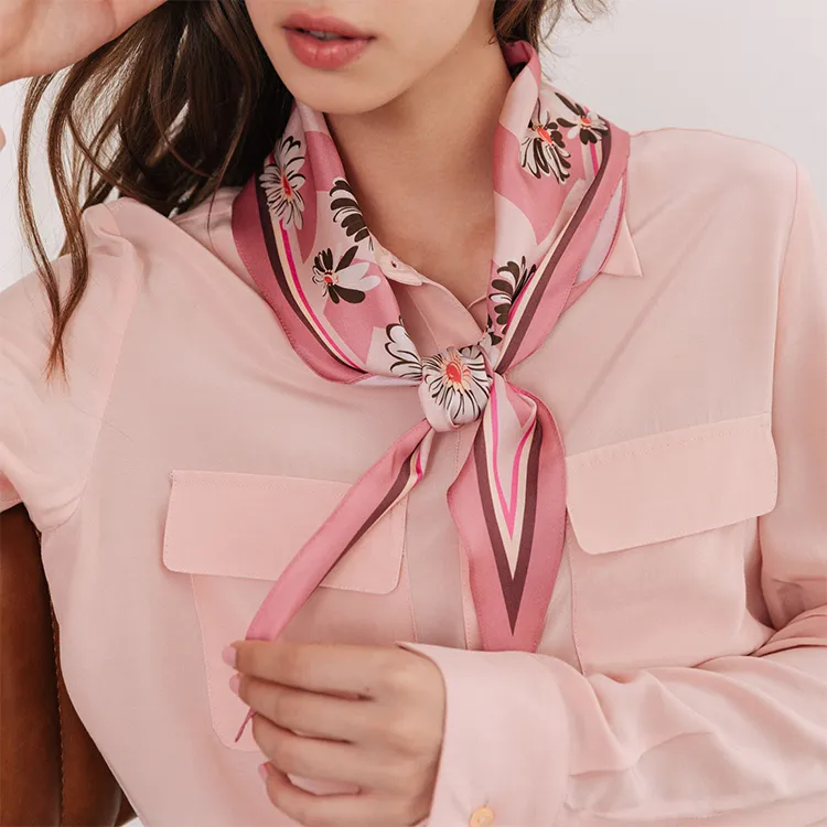 LOST PATTERN Silk Scarves Women's-12