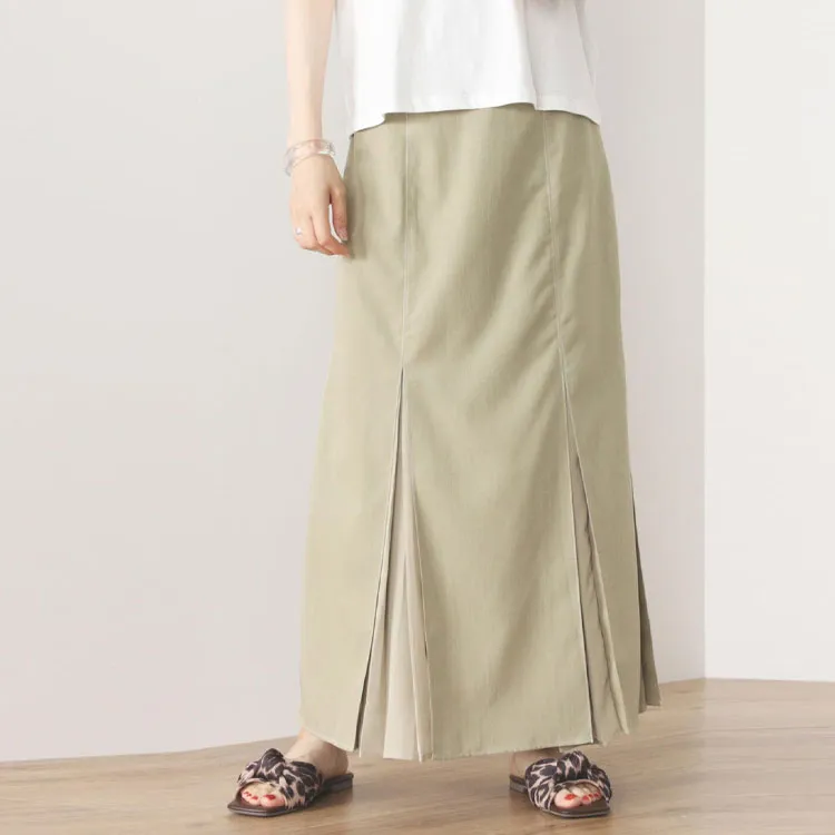 Beams Casual Long Skirts Women's Olive Green-1