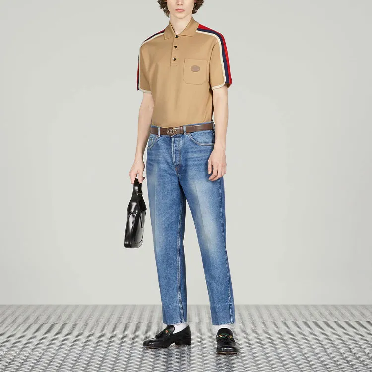GUCCI SS23 Polo Shirt Men's Beige-1