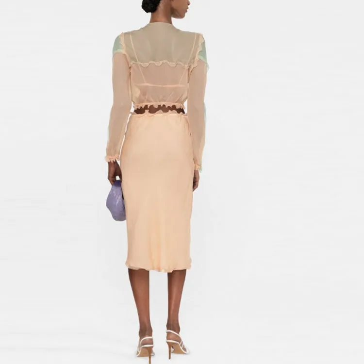 FENDI Casual Long Skirts Women's Nude Pink-1