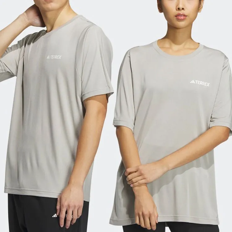Adidas T Shirts Unisex Metallic Gray-1