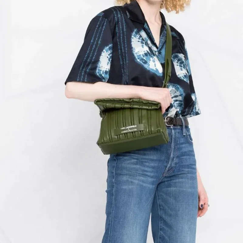 KARL LAGERFELD Amber Valletta Collaboration Shoulder Bag, Crossbody Bag, Handbag Mini Women's Green-4