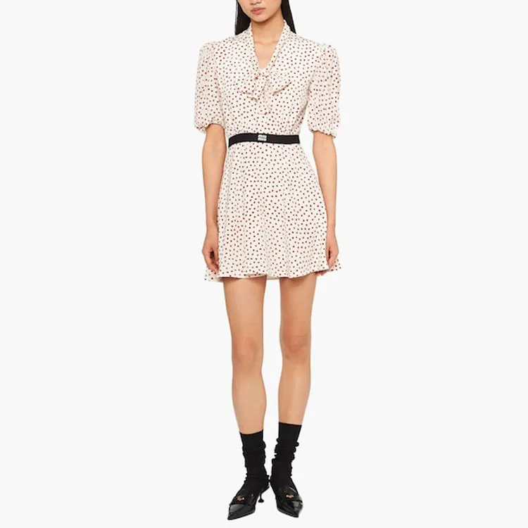 MIU MIU Short-Sleeved Dresses Women's Beige-2