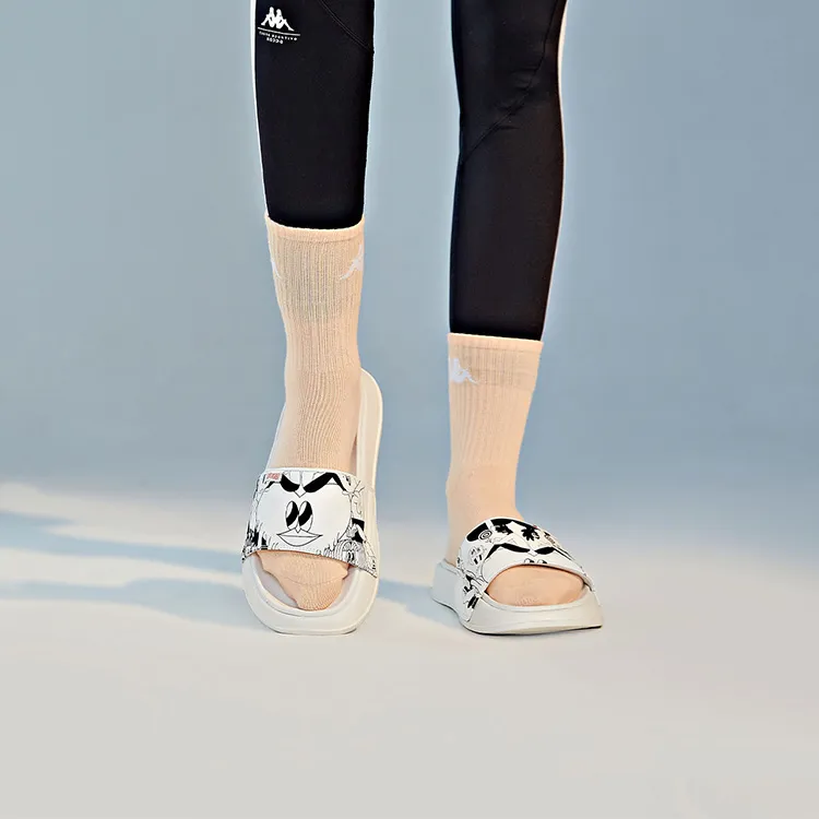Kappa LALA COMPANY Rubber Sole Slide Slippers Unisex White-7