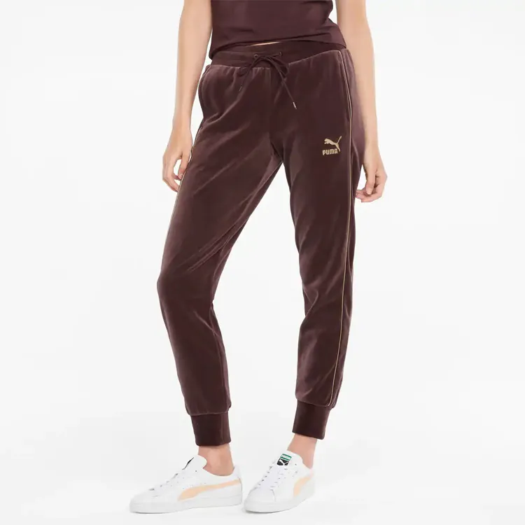 PUMA T7 Knitted Sweatpants Women's Dark Brown-4