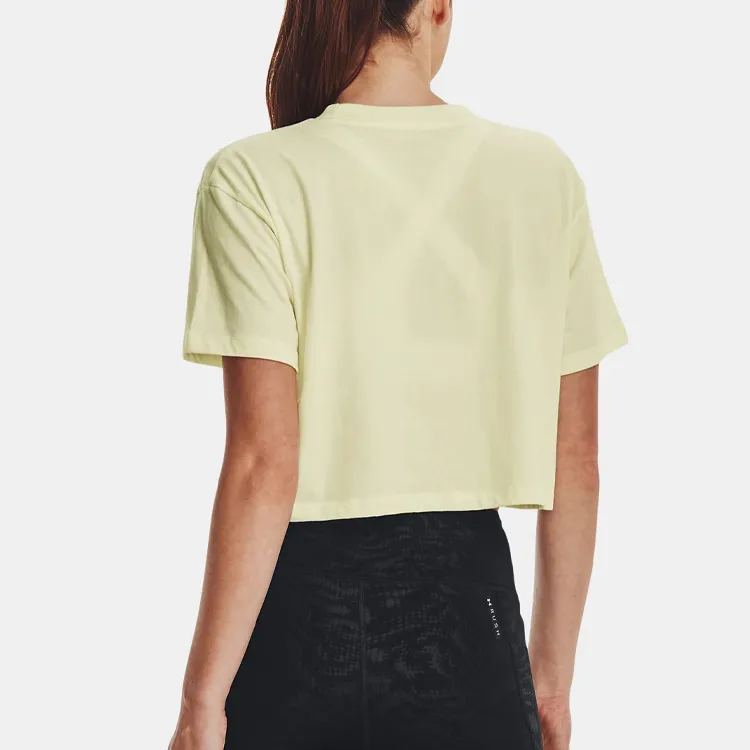 Under Armour Crop Tops Women's Lemon Ice Yellow-4