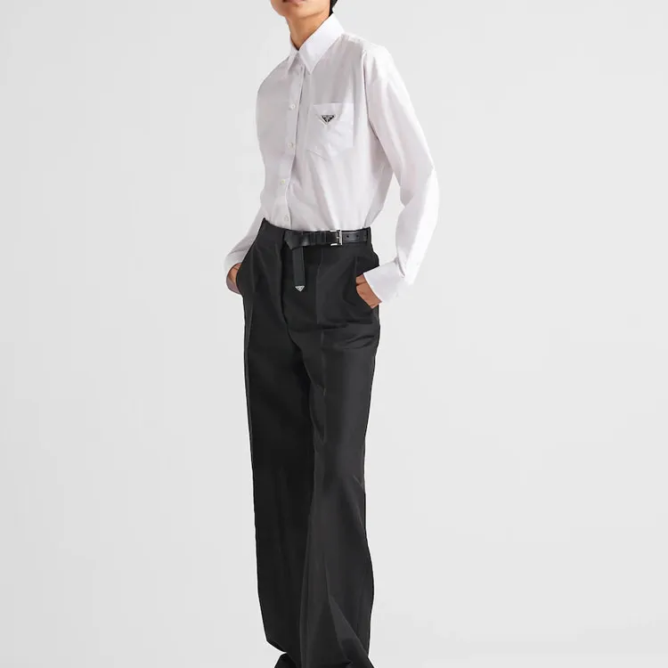 PRADA Triangle logo Poplin Shirt-1